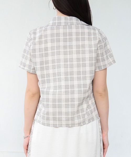 Bab（バブ）の「サイドリボンアソートチェックブラウス（シャツ/ブラウス・レディース・ブラック/ホワイト系その他/ブラウン・M）」の14枚目の写真