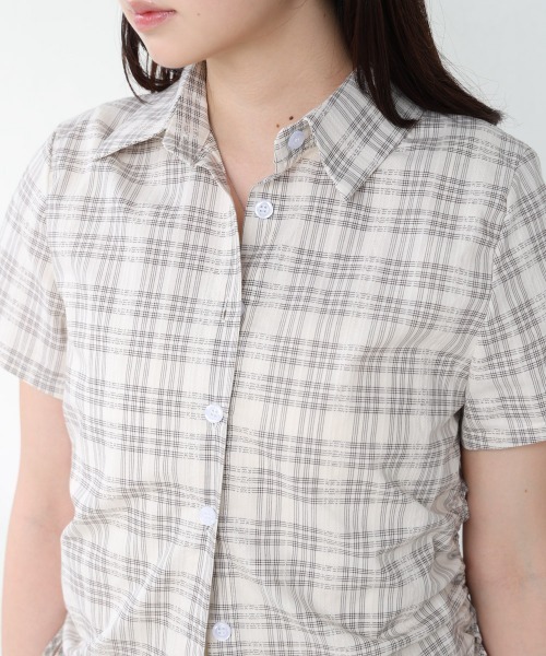 Bab（バブ）の「サイドリボンアソートチェックブラウス（シャツ/ブラウス・レディース・ブラック/ホワイト系その他/ブラウン・M）」の17枚目の写真