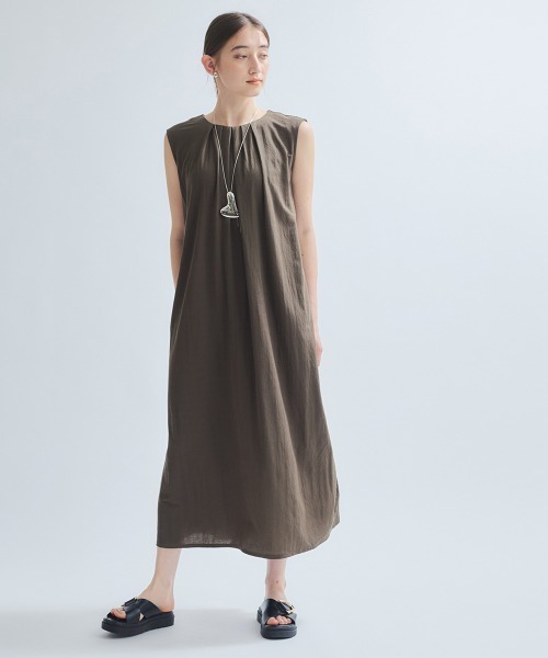 ketty（ケティ）の「接触冷感リネンライクワンピース≪手洗い可能≫（ワンピース・レディース・カーキ/ブラック/ブルー・M）」の7枚目の写真