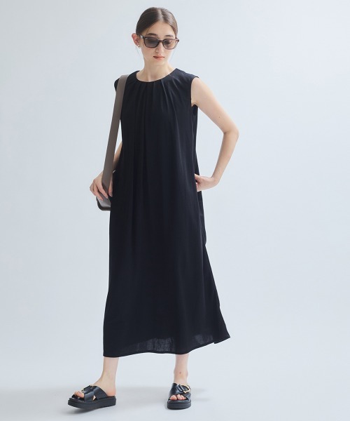 ketty（ケティ）の「接触冷感リネンライクワンピース≪手洗い可能≫（ワンピース・レディース・カーキ/ブラック/ブルー・M）」の19枚目の写真