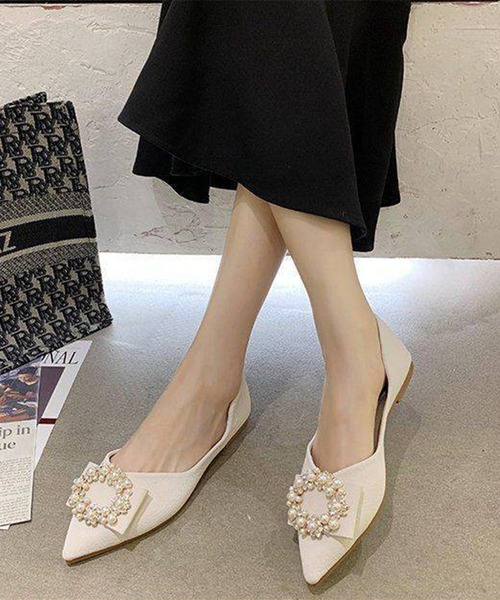 Lace Ladies(レースレディース)の「パール リング付き ポインテッド サイド オープン パンプス(パンプス・レディース・ブラック/アイボリー/ミント・22.5cm/23cm/23.5cm/24cm/24.5cm/25cm)」の8枚目の写真