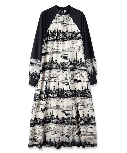 mintdesigns（ミントデザインズ）の「TOILE DE JOUY DRESS（Tシャツ/カットソー・レディース・ネイビー/ブラック・ONESIZE）」の5枚目の写真