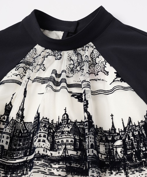 mintdesigns（ミントデザインズ）の「TOILE DE JOUY DRESS（Tシャツ/カットソー・レディース・ネイビー/ブラック・ONESIZE）」の3枚目の写真