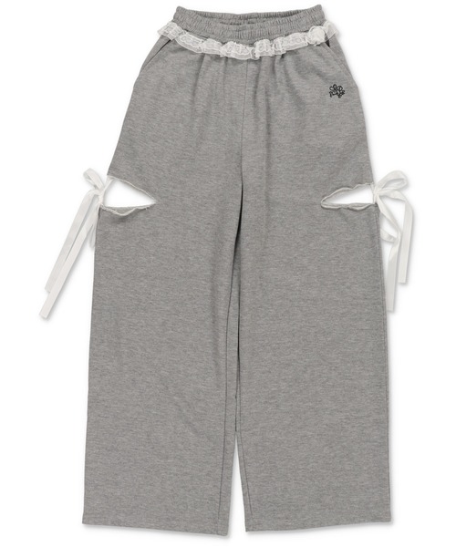 SPINNS（スピンズ）の「裏毛スウェットパンツ/カットアウトリボン（スウェットパンツ・レディース・ブラック/グレー/オフホワイト・ONESIZE）」の19枚目の写真