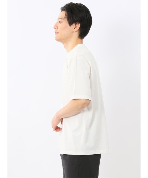 m.f.editorial(エムエフエディトリアル)の「【綿100%】m.f.エディトリアル メンズ ロゴ刺繍 クルーネック 半袖 Tシャツ(Tシャツ/カットソー・メンズ・ブラック/ホワイト・MEDIUM/LARGE)」の4枚目の写真