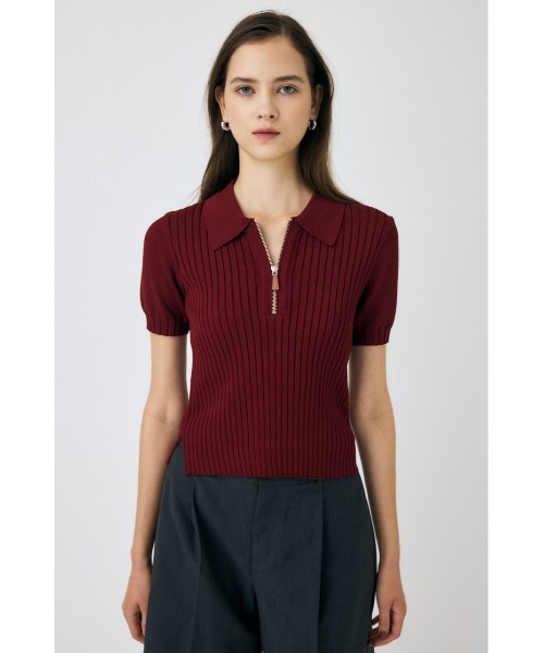 HONDA MOUSSYコラボ クロップドポロシャツ 長袖 ブラック MOUSSY | HONDA SHORT トラックジャケット (ブルゾン ) |SHEL