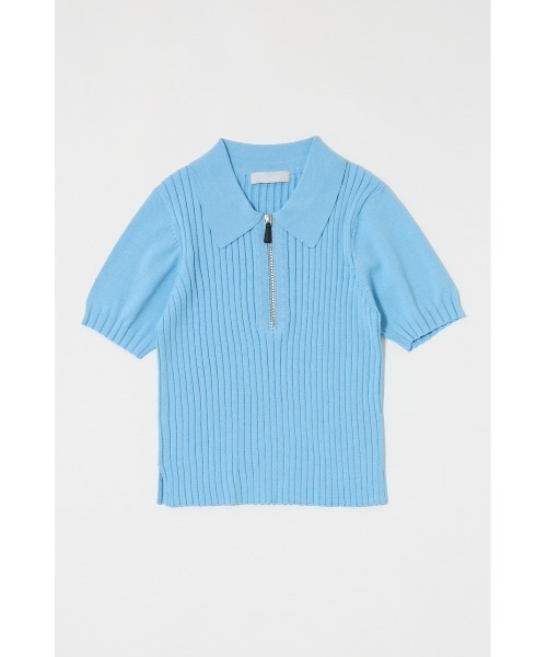 MOUSSY(マウジー)の「HALF ZIP CLASSIC ポロトップス(ポロシャツ・レディース・ベージュ/チャコールグレー/マジェンタ/ライトブルー・FREE)」の10枚目の写真
