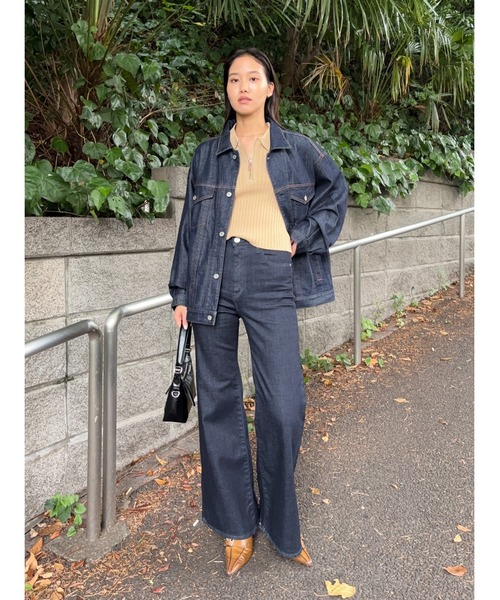MOUSSY(マウジー)の「HALF ZIP CLASSIC ポロトップス(ポロシャツ・レディース・ベージュ/チャコールグレー/マジェンタ/ライトブルー・FREE)」の13枚目の写真