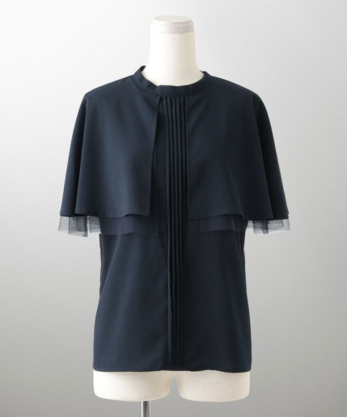 ブラウス シャツ ピンタック ケープ ブラウス HUIT レディース ピンタック ケープ ブラウス HUIT（シャツ/ブラウス）｜HUIT