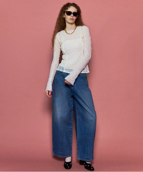 Wrangler×MAISON SPECIAL コラボデニム38 Wrangler×MAISON SPECIAL】Collaboration Mud Denim Pants/ラングラー