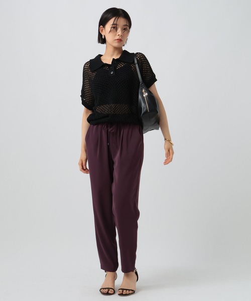 BAYFLOW（ベイフロー）の「[縦横に伸びるストレッチ入り]サララックテーパードパンツ（その他パンツ・レディース・ブラック/マルーン/ベージュ・MEDIUM/SMALL）」の8枚目の写真