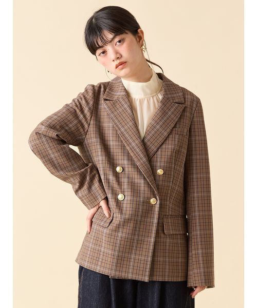 金釦ダブルブレストジャケット（テーラードジャケット）｜LILY
