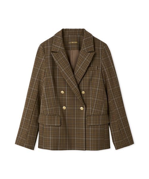 Ambient ブラウン ダブルブレスト ジャケット S Ambient ブラウン ダブルブレスト ジャケット S Ambient