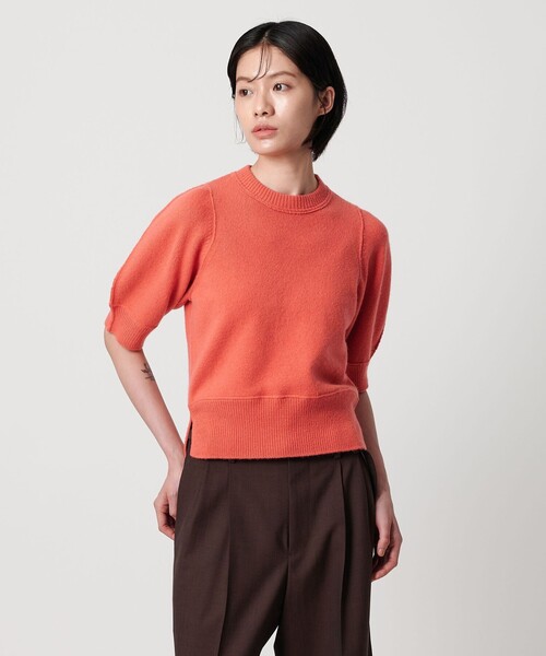 AEWEN MATOPH（イウエン マトフ）の「＜AEWEN MATOPH＞ウールセーブルミックス5分袖ニット（ニット/セーター・レディース・ブラック/ピンク/ベージュ・FREE）」の3枚目の写真