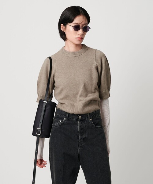 AEWEN MATOPH（イウエン マトフ）の「＜AEWEN MATOPH＞ウールセーブルミックス5分袖ニット（ニット/セーター・レディース・ブラック/ピンク/ベージュ・FREE）」の7枚目の写真