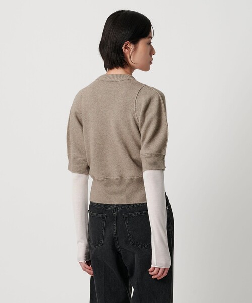 AEWEN MATOPH（イウエン マトフ）の「＜AEWEN MATOPH＞ウールセーブルミックス5分袖ニット（ニット/セーター・レディース・ブラック/ピンク/ベージュ・FREE）」の8枚目の写真