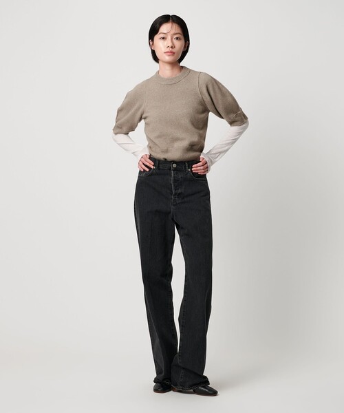 AEWEN MATOPH（イウエン マトフ）の「＜AEWEN MATOPH＞ウールセーブルミックス5分袖ニット（ニット/セーター・レディース・ブラック/ピンク/ベージュ・FREE）」の10枚目の写真