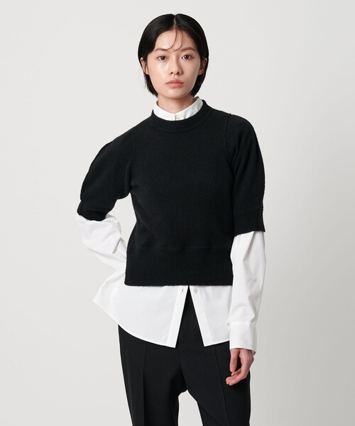 AEWEN MATOPH（イウエン マトフ）の「＜AEWEN MATOPH＞ウールセーブルミックス5分袖ニット（ニット/セーター・レディース・ブラック/ピンク/ベージュ・FREE）」の12枚目の写真