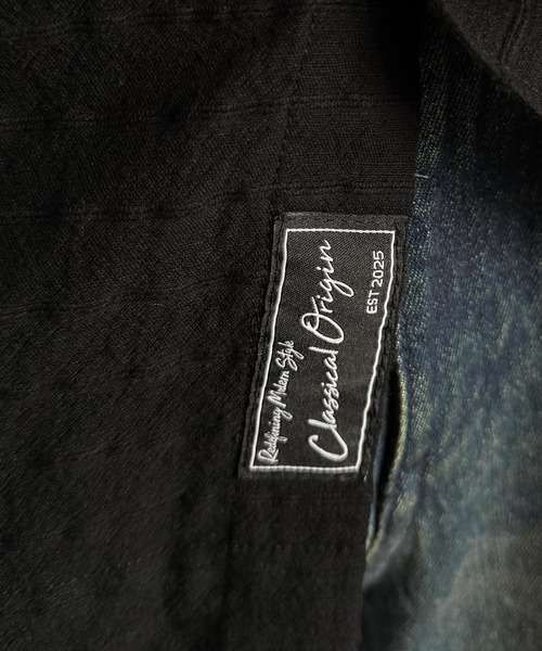 Classical Origin(クラシカルオリジン)の「「大人シンプル。」綿100%胸元刺繍入りドビー織シャツ(長袖)/Dobby Weave Embroidered Shirt(シャツ/ブラウス・メンズ・チャコール/ブラック・SMALL/MEDIUM/LARGE)」の8枚目の写真