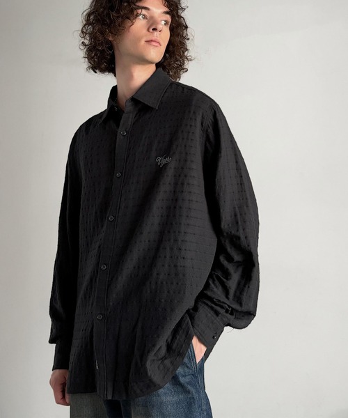 Classical Origin(クラシカルオリジン)の「「大人シンプル。」綿100%胸元刺繍入りドビー織シャツ(長袖)/Dobby Weave Embroidered Shirt(シャツ/ブラウス・メンズ・チャコール/ブラック・SMALL/MEDIUM/LARGE)」の19枚目の写真