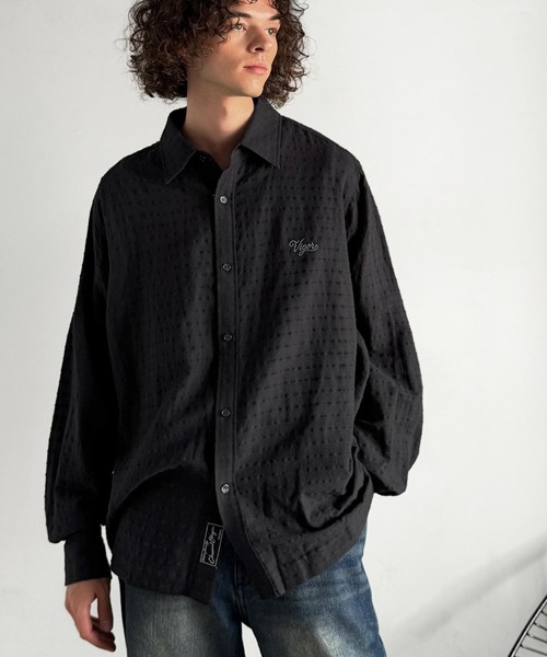 Classical Origin(クラシカルオリジン)の「「大人シンプル。」綿100%胸元刺繍入りドビー織シャツ(長袖)/Dobby Weave Embroidered Shirt(シャツ/ブラウス・メンズ・チャコール/ブラック・SMALL/MEDIUM/LARGE)」の22枚目の写真