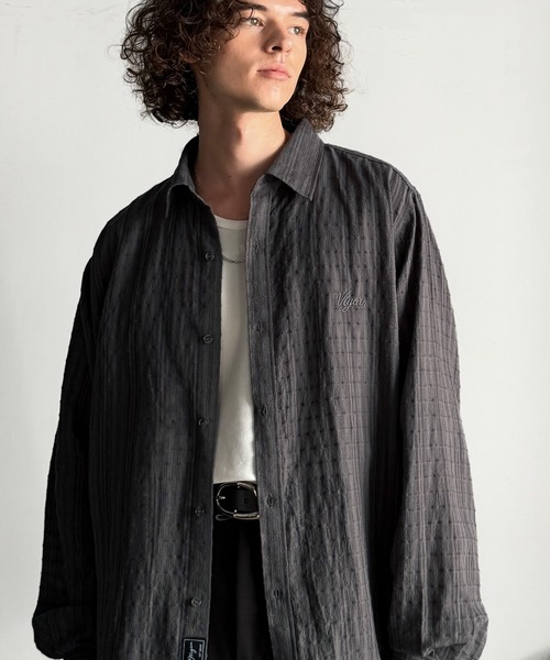 Classical Origin(クラシカルオリジン)の「「大人シンプル。」綿100%胸元刺繍入りドビー織シャツ(長袖)/Dobby Weave Embroidered Shirt(シャツ/ブラウス・メンズ・チャコール/ブラック・SMALL/MEDIUM/LARGE)」の11枚目の写真