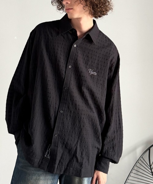 Classical Origin(クラシカルオリジン)の「「大人シンプル。」綿100%胸元刺繍入りドビー織シャツ(長袖)/Dobby Weave Embroidered Shirt(シャツ/ブラウス・メンズ・チャコール/ブラック・SMALL/MEDIUM/LARGE)」の20枚目の写真