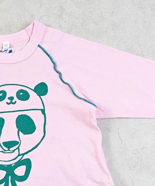 JIPPON（ジポン）の「パンダメローカットソー/日本製（Tシャツ/カットソー・キッズ・イエロー/ピンク/ライトブルー/オフホワイト・80/90/100/110/120）」の11枚目の写真
