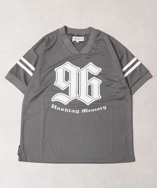 #MEMORY(メモリー)の「【MEMORY】Vネック ナンバリング メッシュTシャツ / V-neck numbered mesh T-shirt(Tシャツ/カットソー・メンズ・チャコールグレー/ブラック・FREE)」の15枚目の写真