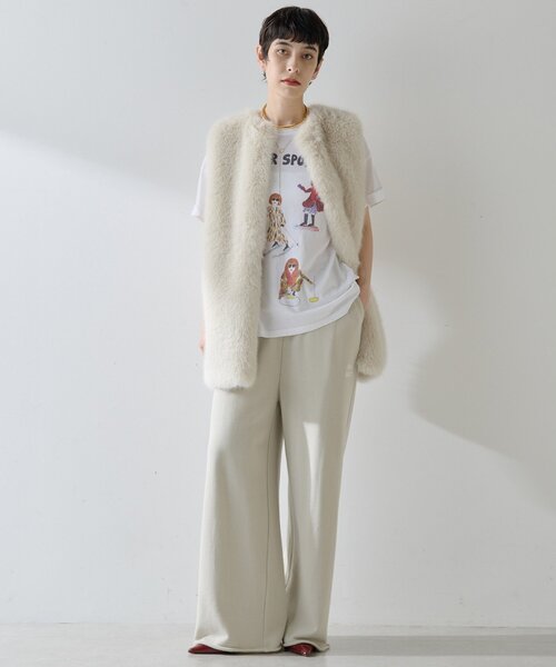 THE PAUSE（ザ ポーズ）の「【THE PAUSE】フェイクファークルーネックジレ（ベスト・レディース・グレイッシュベージュ/アイボリー・FREE）」の22枚目の写真