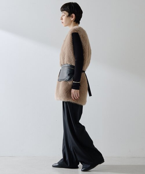 THE PAUSE】フェイクファークルーネックジレ（ベスト）｜THE PAUSE（ザ