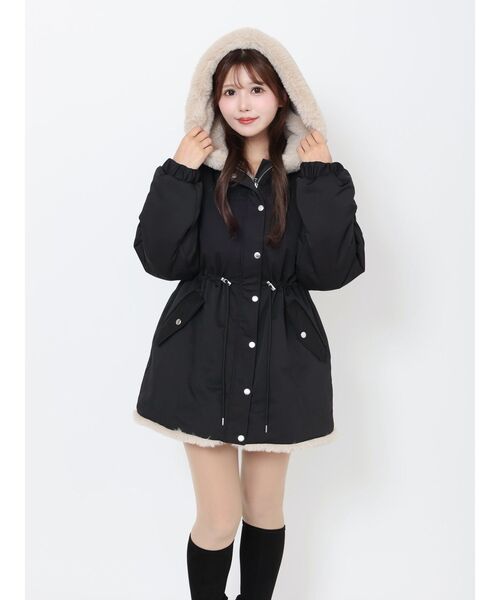 EATME（イートミー）の「フェイクファーフードコート（その他アウター・レディース・アイボリー/ブラック・FREE）」の19枚目の写真