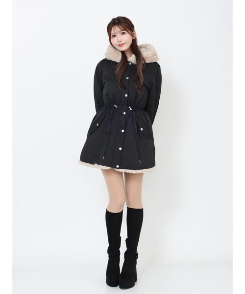 EATME（イートミー）の「フェイクファーフードコート（その他アウター・レディース・アイボリー/ブラック・FREE）」の22枚目の写真