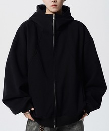 Evo+Revo（エボレボ）の「“モードに映える、無機質デザイン” オーバージップフーディ（パーカー）」