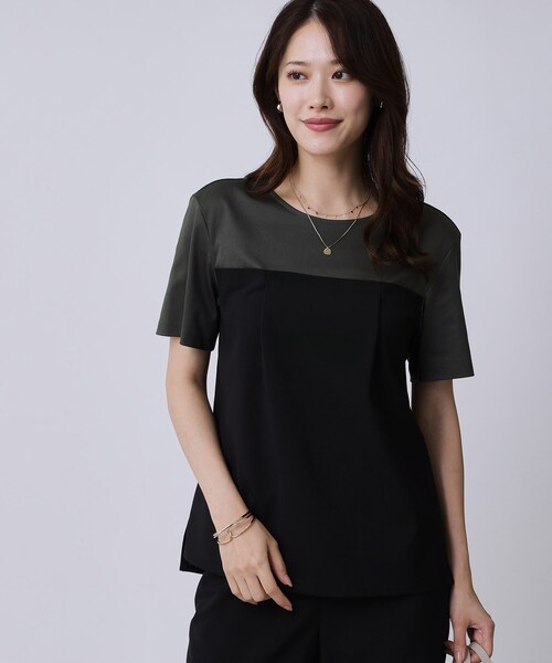 COUP DE CHANCE（クードシャンス）の「【手洗い可／セットアップ可】レイヤード風カットソー（Tシャツ/カットソー・レディース・グレー/ブラック・34/36/38/40）」の2枚目の写真