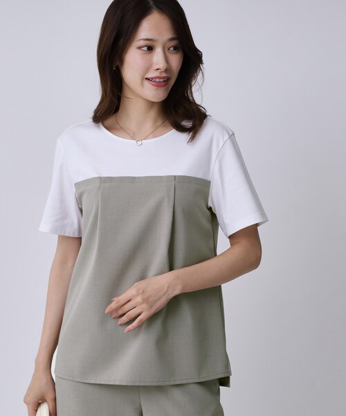 COUP DE CHANCE（クードシャンス）の「【手洗い可／セットアップ可】レイヤード風カットソー（Tシャツ/カットソー・レディース・グレー/ブラック・34/36/38/40）」の5枚目の写真