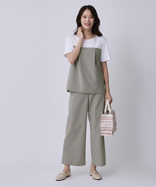 COUP DE CHANCE（クードシャンス）の「【手洗い可／セットアップ可】レイヤード風カットソー（Tシャツ/カットソー・レディース・グレー/ブラック・34/36/38/40）」の6枚目の写真