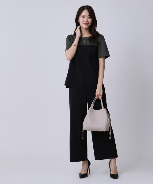 COUP DE CHANCE（クードシャンス）の「【手洗い可／セットアップ可】レイヤード風カットソー（Tシャツ/カットソー・レディース・グレー/ブラック・34/36/38/40）」の9枚目の写真