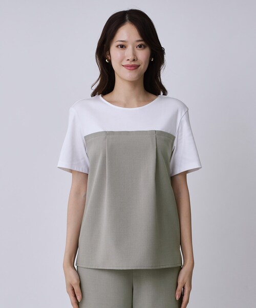 COUP DE CHANCE（クードシャンス）の「【手洗い可／セットアップ可】レイヤード風カットソー（Tシャツ/カットソー・レディース・グレー/ブラック・34/36/38/40）」の12枚目の写真