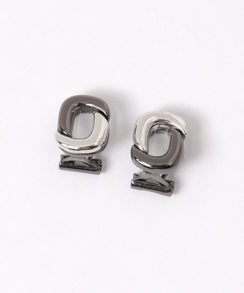 niko and...（ニコアンド）の「バイカラー楕円イヤリング（イヤリング・レディース・イエロー/ブラック・0）」の2枚目の写真