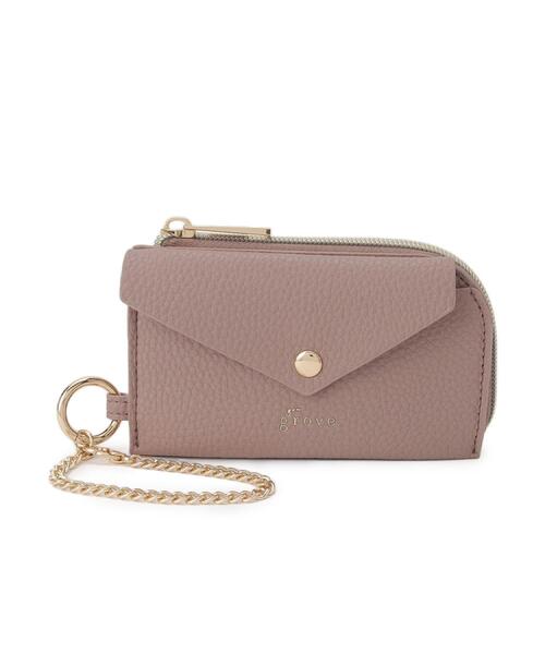 grove（グローブ）の「フラップパスカードチェーンポーチ（ポーチ・レディース・ブラック/ブルー系4/ピンク系9/ブロンズ・00）」の3枚目の写真