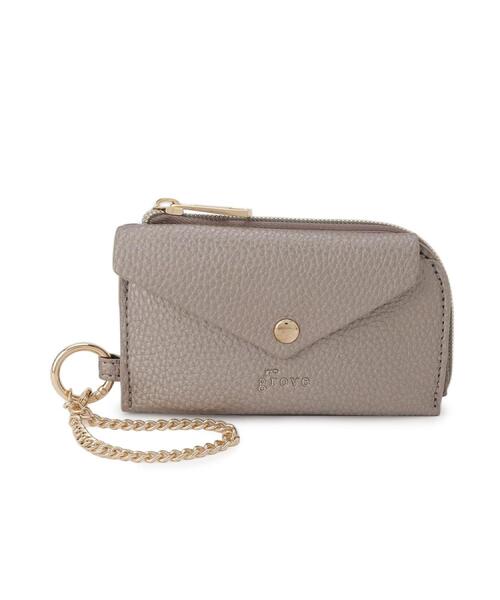 grove（グローブ）の「フラップパスカードチェーンポーチ（ポーチ・レディース・ブラック/ブルー系4/ピンク系9/ブロンズ・00）」の4枚目の写真