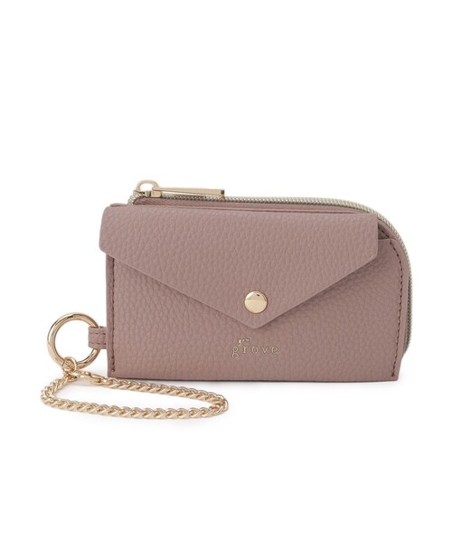 grove（グローブ）の「フラップパスカードチェーンポーチ（ポーチ・レディース・ブラック/ブルー系4/ピンク系9/ブロンズ・00）」の5枚目の写真