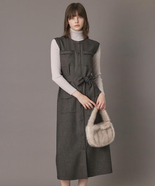 DRESSTERIOR(ドレステリア)の「【洗える/前開きボタン】ウォッシャブルツイードライクワンピース(ワンピース・レディース・ダークブラウン/ブラック・34/36/38)」の19枚目の写真