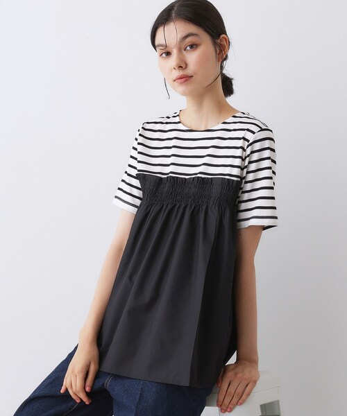 Dessin(デッサン)の「【洗える】ビスチェ風ドッキングカットソー(Tシャツ/カットソー・レディース・ホワイト系その他5/ブラック系2/ブラック系4・01/02/03)」の1枚目の写真