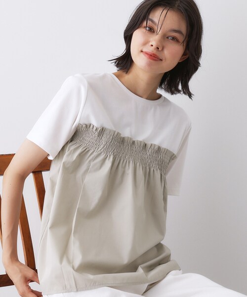 Dessin(デッサン)の「【洗える】ビスチェ風ドッキングカットソー(Tシャツ/カットソー・レディース・ホワイト系その他5/ブラック系2/ブラック系4・01/02/03)」の2枚目の写真