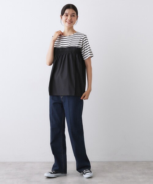 Dessin(デッサン)の「【洗える】ビスチェ風ドッキングカットソー(Tシャツ/カットソー・レディース・ホワイト系その他5/ブラック系2/ブラック系4・01/02/03)」の6枚目の写真