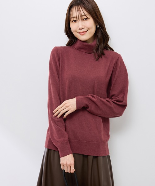 ROPE' PICNIC（ロペピクニック）の「アンチピリング天竺タートルネックニットプルオーバー/イージーケア（ニット/セーター・レディース・キナリ/ブラック/ホワイト系その他5/ワイン・FREE）」の21枚目の写真