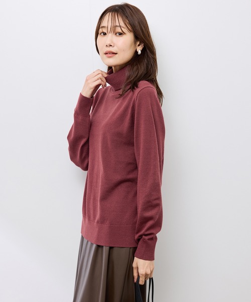 ROPE' PICNIC（ロペピクニック）の「アンチピリング天竺タートルネックニットプルオーバー/イージーケア（ニット/セーター・レディース・キナリ/ブラック/ホワイト系その他5/ワイン・FREE）」の22枚目の写真