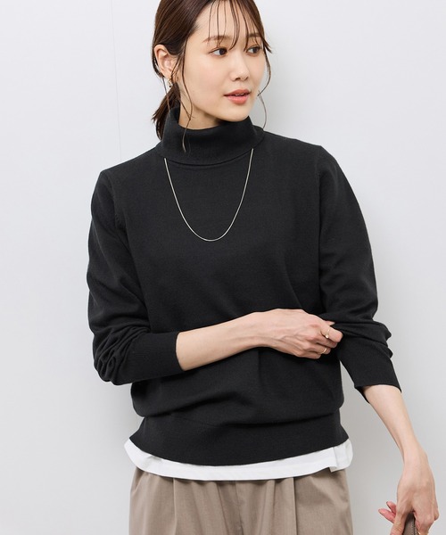 ROPE' PICNIC（ロペピクニック）の「アンチピリング天竺タートルネックニットプルオーバー/イージーケア（ニット/セーター・レディース・キナリ/ブラック/ホワイト系その他5/ワイン・FREE）」の19枚目の写真